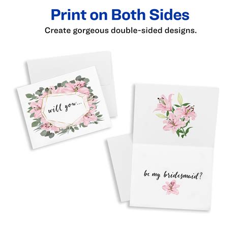 Avery Printable Note Cards With Envelopes 425 X 55 Matte White