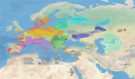 Diachronic Map Of Early Neolithic Migrations Ca 5000 4000 Bc