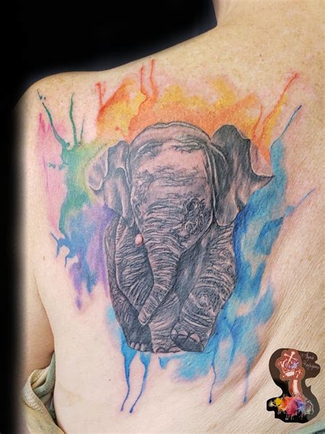Smooth matte finish, watercolor texture and gloss photo finish. #elephanttattoo #elephant #girlswithtattoos #tattoo # ...