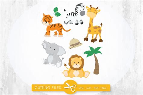 Safari Animals Cutting Files Svg Dxf Pdf Eps Included Cut Files