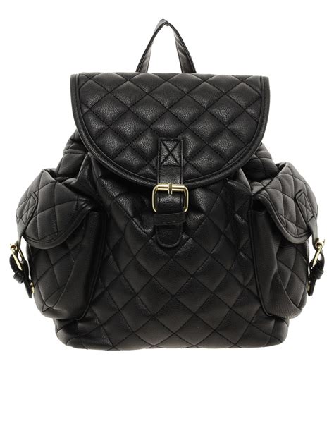 Lyst Asos Mini Quilted Backpack In Black