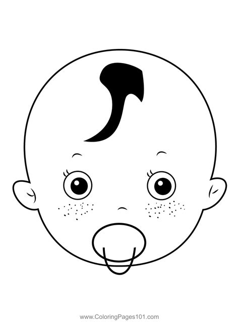 Funny Baby Face Coloring Page For Kids Free Babies Printable Coloring