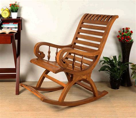 Buy Omaha Premium Solid Wood Rocking Chair Teak Online In India At