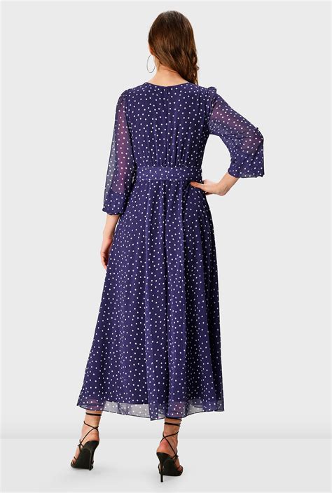 Shop Illusion Polka Dot Print Georgette Dress Eshakti