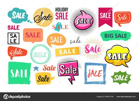 Sale Stickers And Labels Set For Graphics Design Marketing And Stock