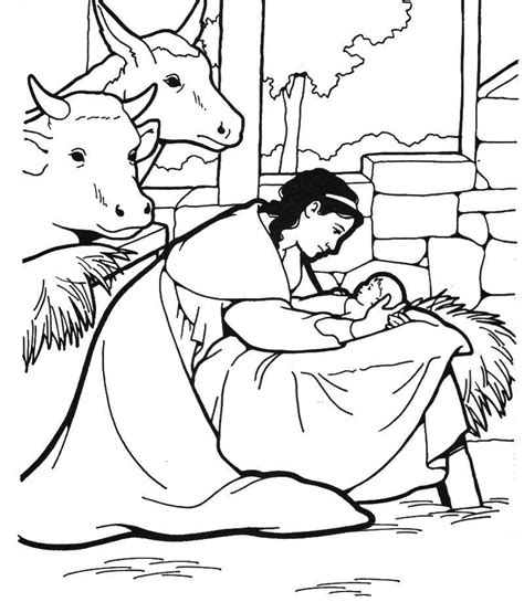 Cute Birth Of Jesus Coloring Page For Online Coloring Pages 7670 The