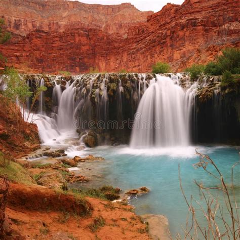 Havasupai Waterfall Beautiful Landscape Havasupai Grand Canyon