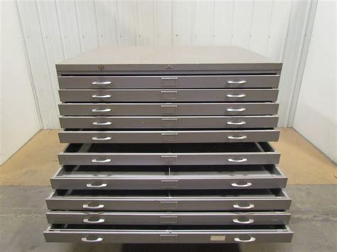 Ase 10 Drawer Stackable Flat File Blueprint Steel Cabinet 53x40x40