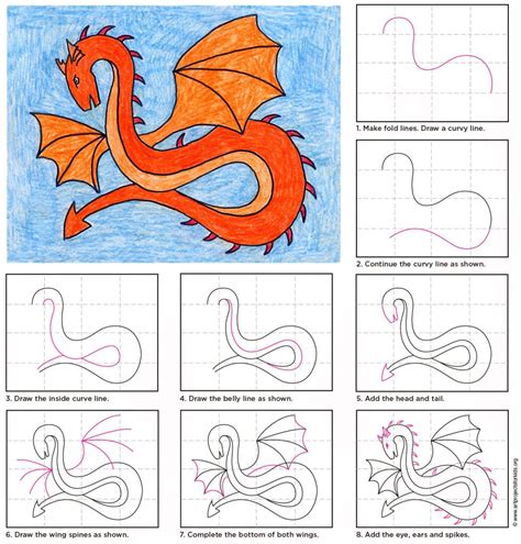 Https://tommynaija.com/draw/art For Kids How To Draw A Dragon