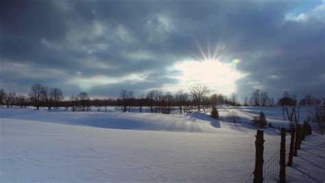 Snowy Fields Timelapse Timelapse Of Sun Going Down Over