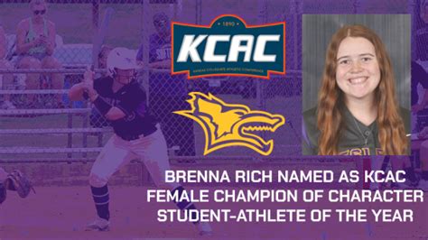 Brenna Rich Named Kcac Female Champion Of Character Student Athlete Of