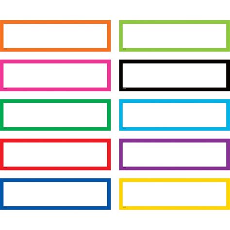Colorful Labels Tcr20872 Teacher Created Resources Name Plates