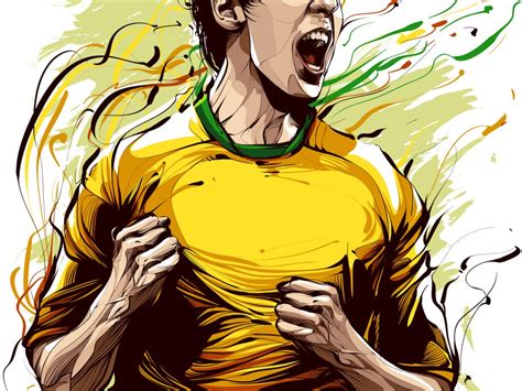 Remove wallpaper in five steps! Cristiano Siqueira Football Player Illustration : High ...