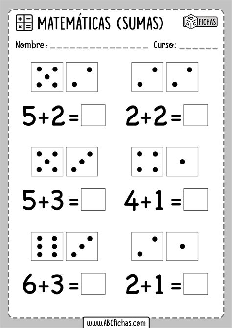 Sumas Faciles Para Primaria Abc Fichas