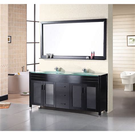 Single bathroom vanity set offers a stunning vanity and mirror set. Design Element Waterfall 72" Double Bathroom Vanity ...