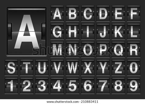 Scoreboard Full English Alphabet Numbers Stock Vector Royalty Free