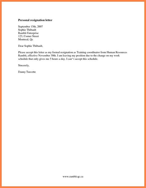 Resignation Letter Sample For Personal Reasons Marriage Ylete