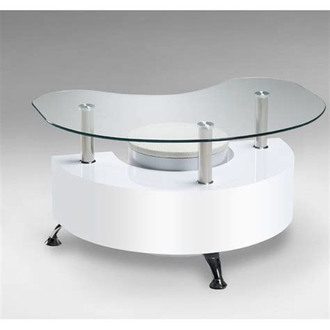 Chesterfield coffee table sest footstool velvet upholstered stool square/oval uk. Jimmy Curved Shape White High Gloss Coffee Table with ...