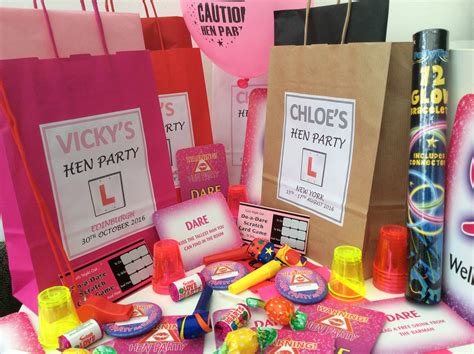 Personalised Filled Hen Party Bag Complete With Tissue And 5 Items