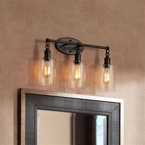 Franklin Iron Works Industrial Rustic Wall Light Led Bronze Hardwired