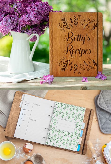Every book is made to order, so the time to make, personalize and bind the book by hand is factored into the delivery time. Personalized Wooden Recipe Book/ Custom Recipe Book with ...