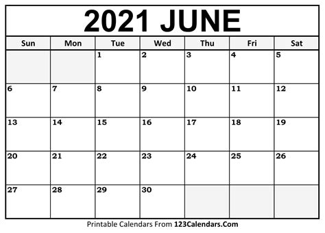 June 2021 Calendar With Notes Free Resume Templates