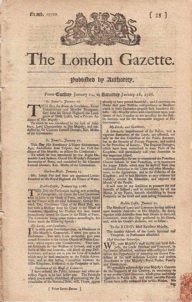 The London Gazette Past On Paper The London Gazette Vintage