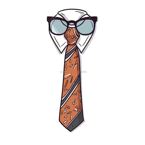 Dasi Hari Ayah Vektor Stiker Clipart Kartun Dasi Dengan Kacamata Pada