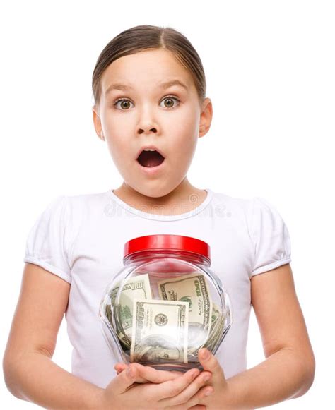 Cute Girl With Dollars Stock Image Image Of Funds Holding 49520249