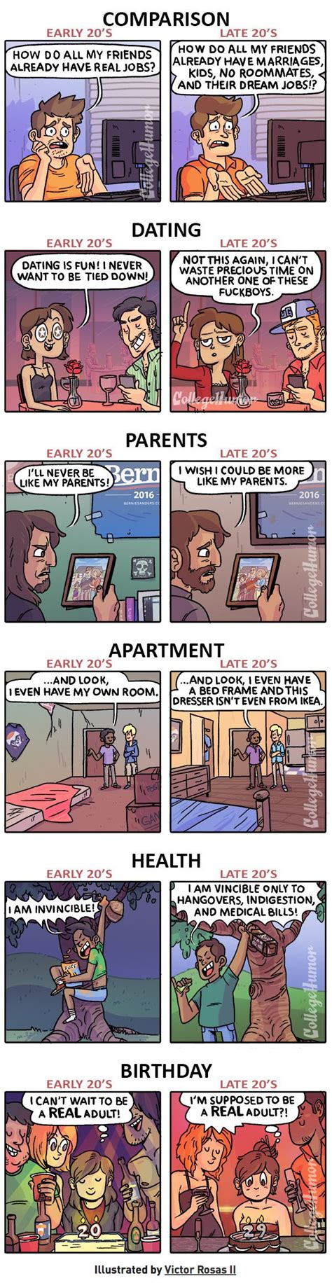 Early 20s Vs Late 20s Funny Best Funny Pictures Funny Pictures
