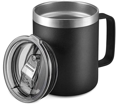 Insulated Travel Coffee Mug With Handle 16oz Stainless Steel Coffee