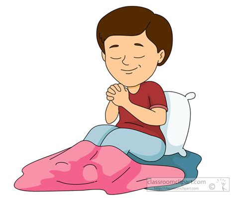 Religion Clipart Child In Bed Praying Before Sleep Classroom Clipart