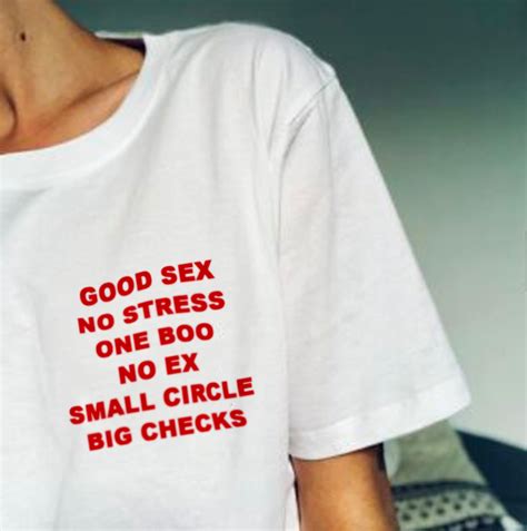 Good Sex No Stress One Boo No Ex Small Circle Big Checks Tee White Market
