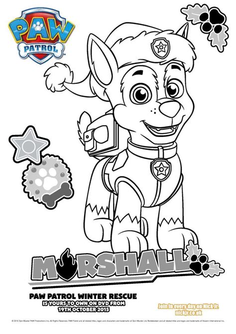 Ausmalbilder weihnachtskarte paw patrol zum ausdrucken. Paw Patrol Ausmalbilder Marshall | Coloriage pat ...