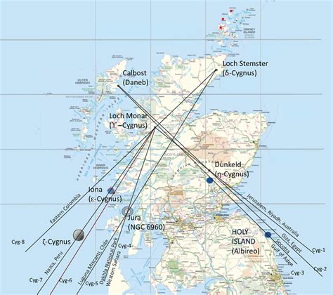 Scotland Ley Lines Using Cygnus Land Locations Native American