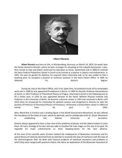 Biography Albert Einstein Life Image To U