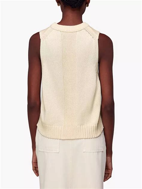 Whistles Indie Rib Detail Knit Tank Top Ivory At John Lewis And Partners