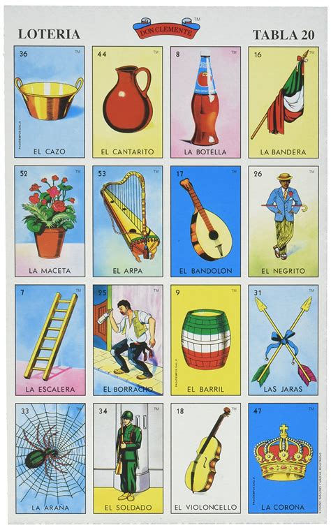 Vintage Mexican Loteria Bingo Cards Set Of 6 Bingo Ca