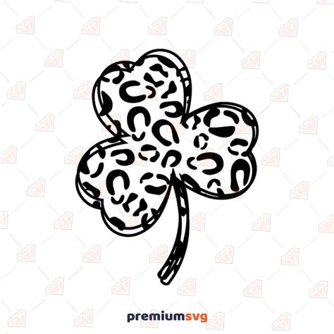 Black Shamrock Leopard Svg Clover Outline Svg Premiumsvg