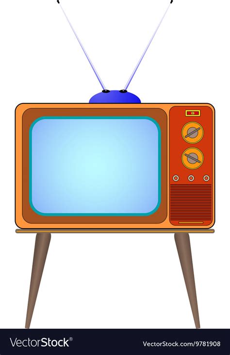 Cartoon Old Tv Royalty Free Vector Image Vectorstock