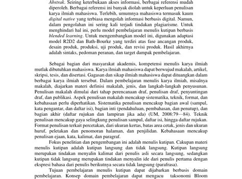 Cara Penulisan Kutipan Dari Jurnal Dalam Skripsi E Jurnal Hot Sex Picture