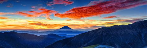 Hd Wallpaper 4k Landscape 8k Panorama Mount Fuji Sunset