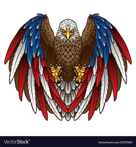 An Eagle With American Flag Royalty Free Vector Image