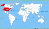 Estados UNIDOS mapa del mundo - estados UNIDOS en el mapa del mundo ...