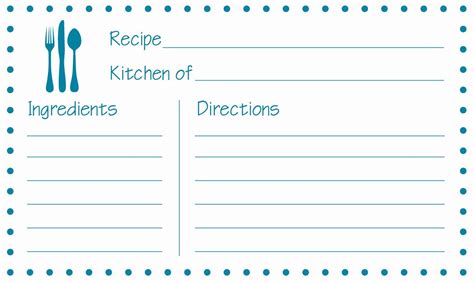 Editable Recipe Card Template For Word New Recipes