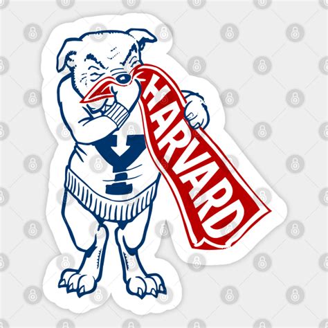 Vintage Yale Mascot Blowing Nose On Harvard Pennant Yale Sticker