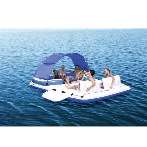 6 Person Floating Island Inflatable Large Lounge Float Water Rafts W