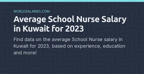 Average School Nurse Salary In Kuwait For 2024