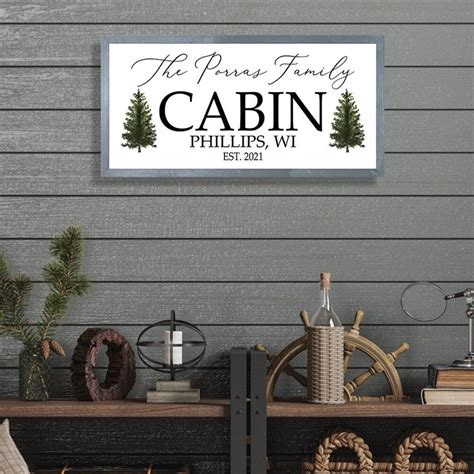 Custom Cabin Signs Personalized Cabin Sign For Cabin Ts Cabin Art