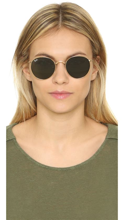 lyst ray ban icons round sunglasses in green